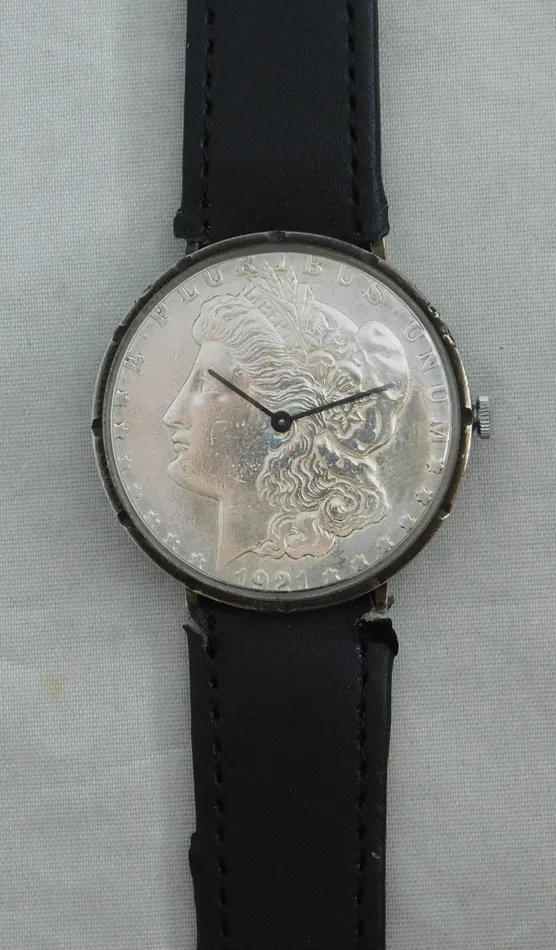 Morgan Silver Dollar 1921 Coin Watch Swiss 17 Jewel Manual Wind Movement38mm Silver Dollar Coin Watch Watches