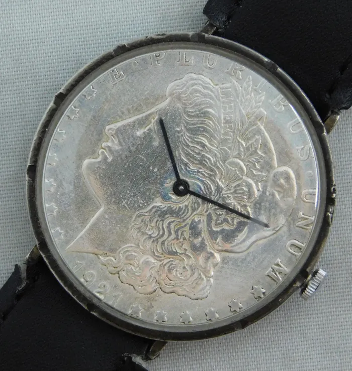 Morgan Silver Dollar 1921 Coin Watch Swiss 17 Jewel Manual Wind Movement38mm Silver Dollar Coin Watch Watches