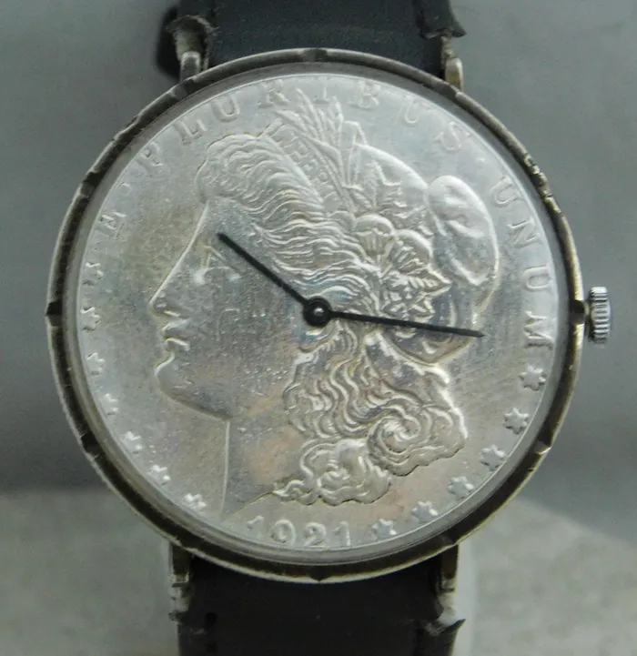 Morgan Silver Dollar 1921 Coin Watch Swiss 17 Jewel Manual Wind Movement38mm Silver Dollar Coin Watch Watches