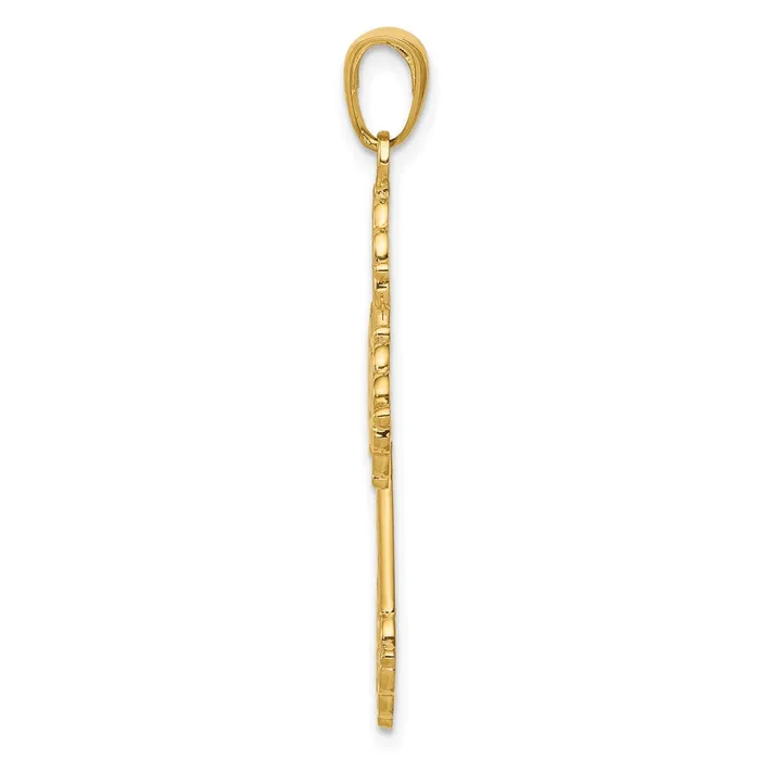 Necklaces Qgold 14k Yellow Gold 23 mm Lacey Budded Cross Pendant 22 grams Necklaces Qgold 14k Yellow Gold 23 mm Lacey Budded Cross Pendant 22 grams