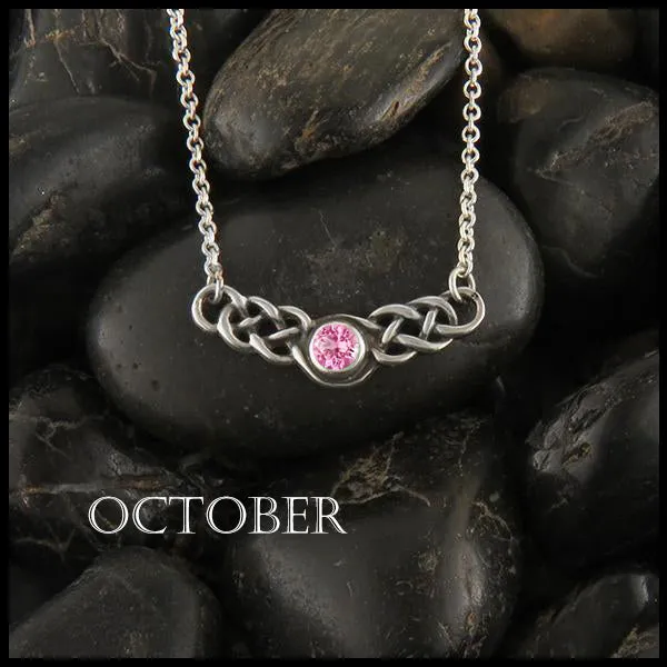 Necklaces Walker Metalsmiths Celtic Jewelry Love knot Birthstone Necklace in Silver