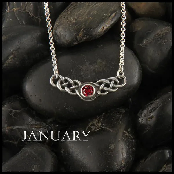 Necklaces Walker Metalsmiths Celtic Jewelry Love knot Birthstone Necklace in Silver