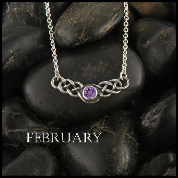 Necklaces Walker Metalsmiths Celtic Jewelry Love knot Birthstone Necklace in Silver