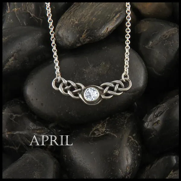 Necklaces Walker Metalsmiths Celtic Jewelry Love knot Birthstone Necklace in Silver