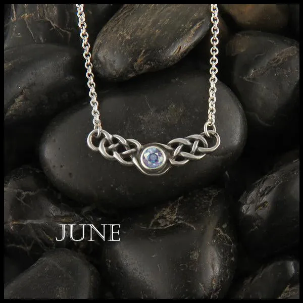 Necklaces Walker Metalsmiths Celtic Jewelry Love knot Birthstone Necklace in Silver