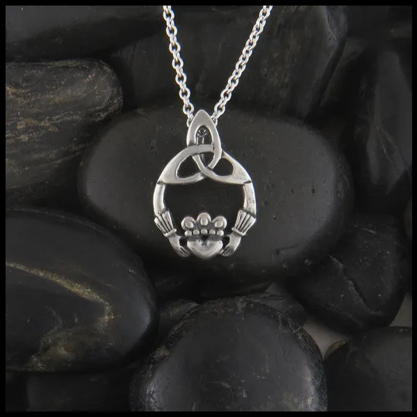 Necklaces Walker Metalsmiths Trinity Claddagh Pendant in Silver