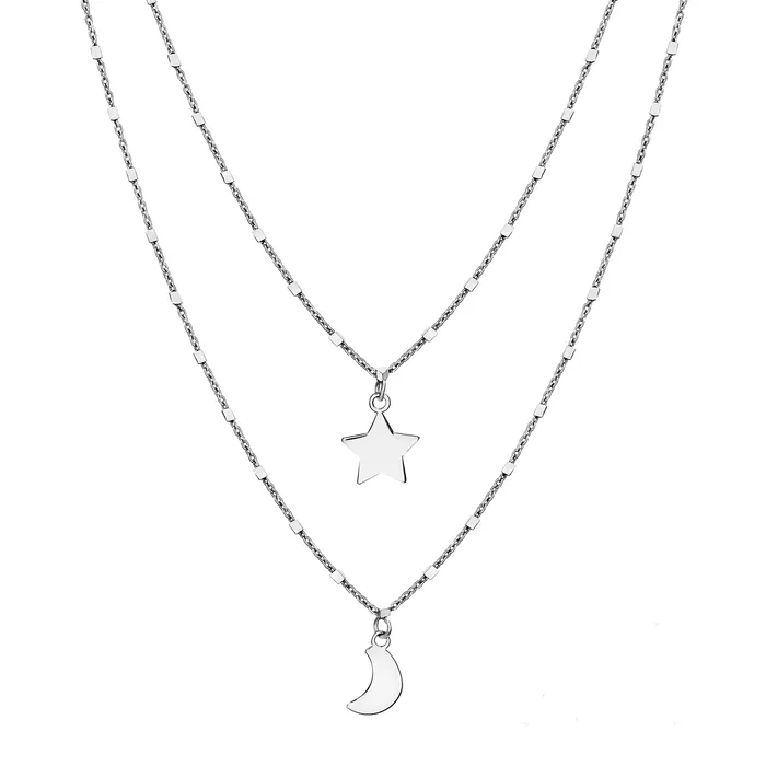 Noblepack CA Xsilver StarCrescent Necklace Set Necklaces