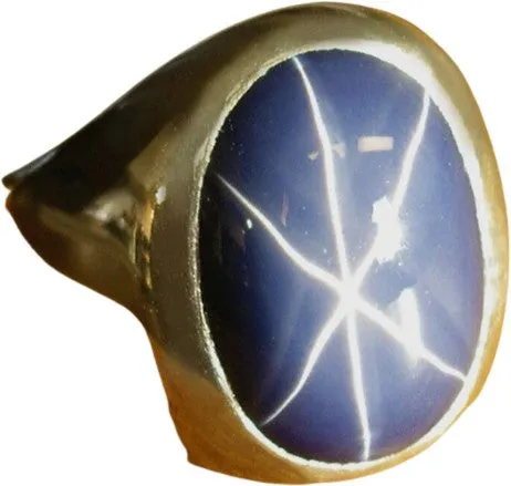 Non Brand Rings Linde Blue Star Sapphire 16 Carat 925 Sterling Silver Oval Mens RingSize 8