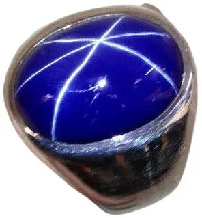 Non Brand Rings Linde Blue Star Sapphire 16 Carat 925 Sterling Silver Oval Mens RingSize 8