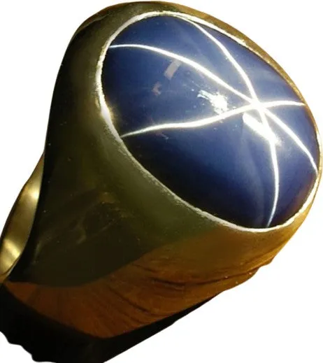 Non Brand Rings Linde Blue Star Sapphire 16 Carat 925 Sterling Silver Oval Mens RingSize 8