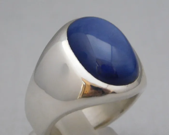 Non Brand Rings Linde Blue Star Sapphire 16 Carat 925 Sterling Silver Oval Mens RingSize 8
