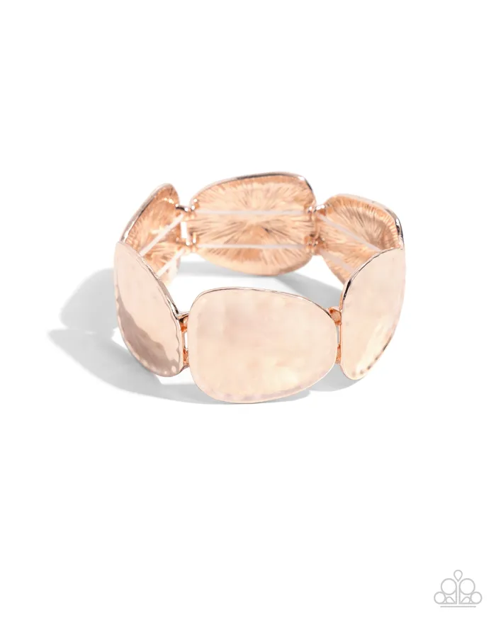Paparazzi Accessories Admirably Antiqued Rose Gold Disc Stretchy Bracelet Paparazzi Bracelets Paparazzi Accessories Admirably Antiqued Rose Gold Disc Stretchy Bracelet Paparazzi Bracelets