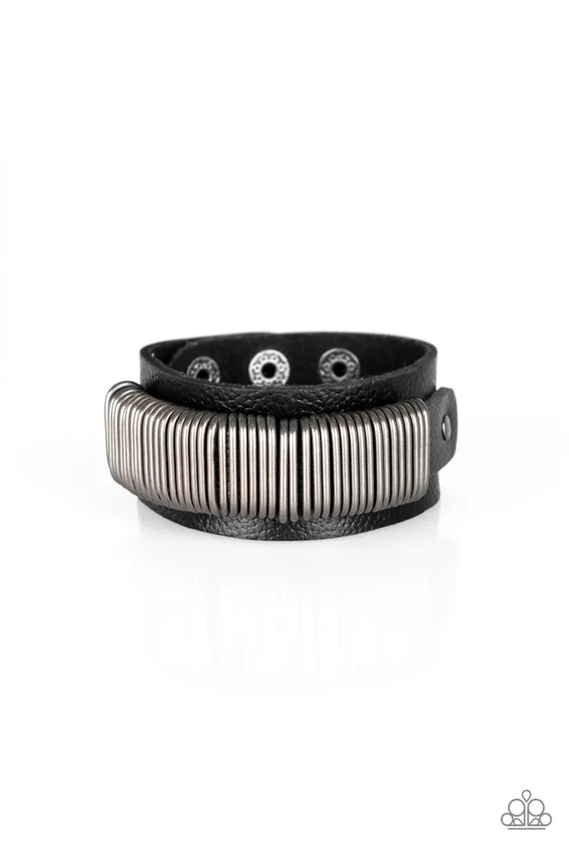 Paparazzi Accessories Bracelets Boondock Bandit Paparazzi Black Leather Metal Staple Urban Bracelet Paparazzi Accessories Bracelets Boondock Bandit Paparazzi Black Leather Metal Staple Urban Bracelet