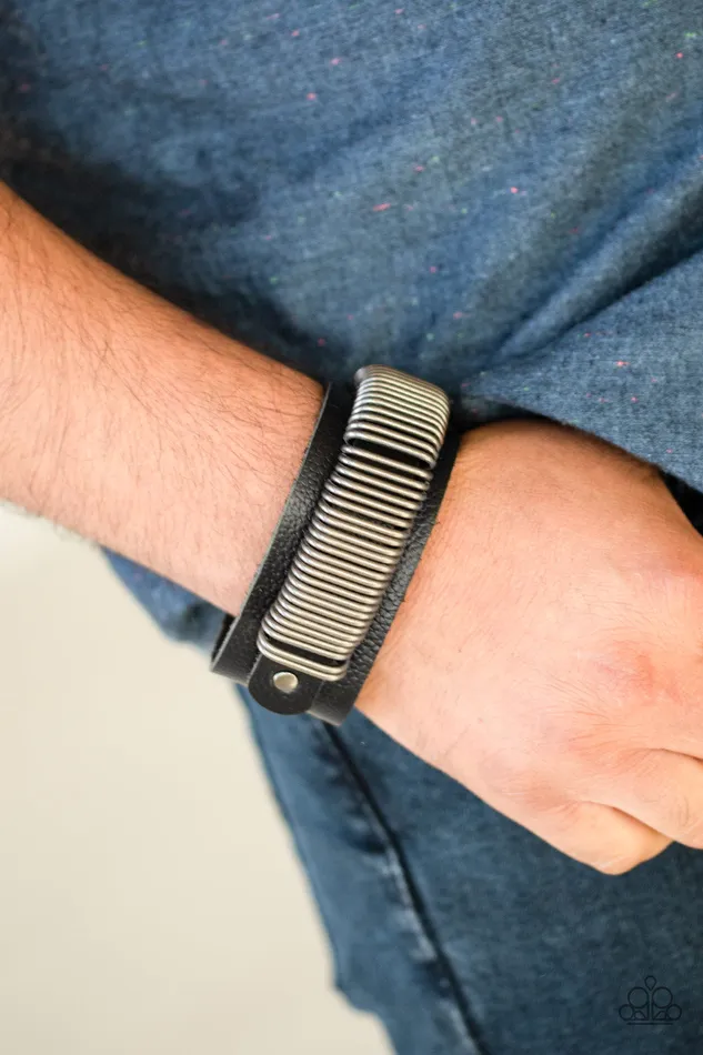 Paparazzi Accessories Bracelets Boondock Bandit Paparazzi Black Leather Metal Staple Urban Bracelet Paparazzi Accessories Bracelets Boondock Bandit Paparazzi Black Leather Metal Staple Urban Bracelet