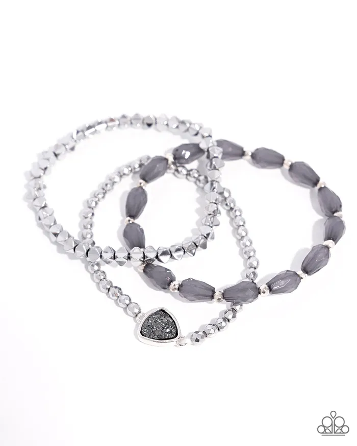 Paparazzi Accessories Bracelets Druzy Decadence Silver Hematite Druzy Gray Bead Stretchy Bracelet Paparazzi Paparazzi Accessories Bracelets Druzy Decadence Silver Hematite Druzy Gray Bead Stretchy Bracelet Paparazzi