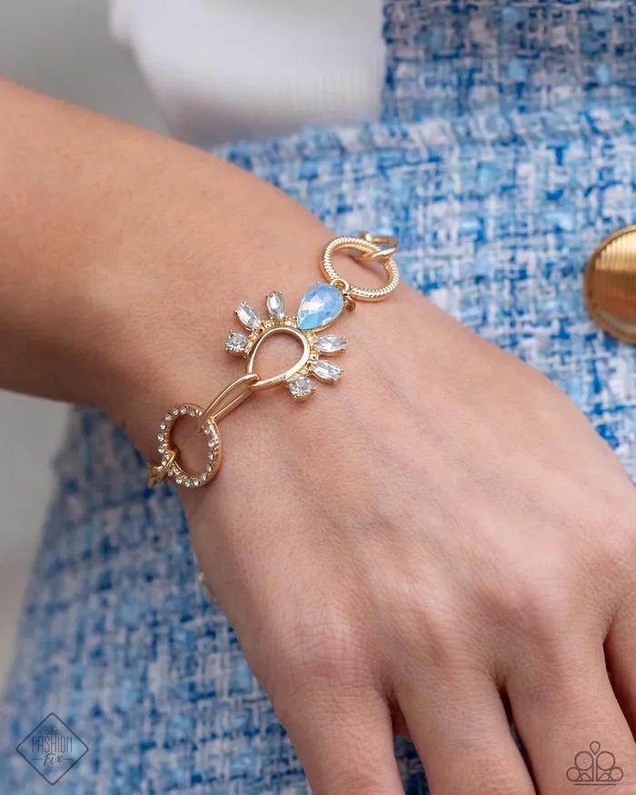 Paparazzi Accessories Bracelets Heirloom Haul Multi Iridescent Gem Gold Bracelet Paparazzi Fashion Fix May 2024