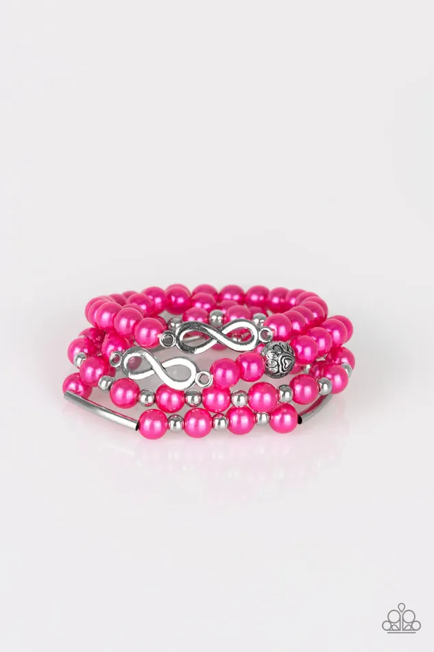 Paparazzi Accessories Bracelets Limitless Luxury Pink Bead Silver Infinity Stretchy Bracelet Set Paparazzi Paparazzi Accessories Bracelets Limitless Luxury Pink Bead Silver Infinity Stretchy Bracelet Set Paparazzi