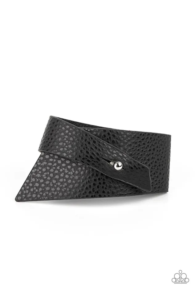 Paparazzi Accessories Bracelets PIECE Offering Black Leather Abstract Wrap Bracelet Paparazzi Paparazzi Accessories Bracelets PIECE Offering Black Leather Abstract Wrap Bracelet Paparazzi