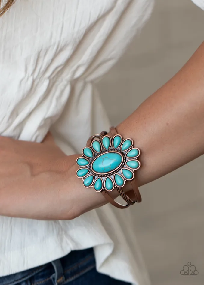 Paparazzi Accessories Bracelets Sedona Spring Copper Turquoise Stone Cuff Bracelet Paparazzi