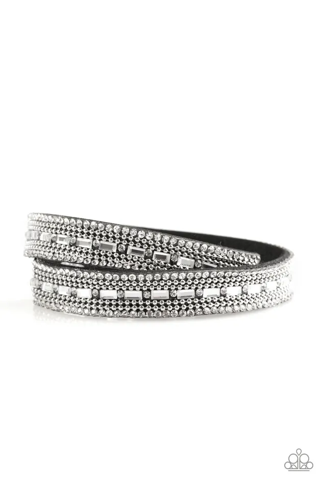 Paparazzi Accessories Bracelets Shimmer and Sass Black Suede Silver Rhinestone Accent Double Wrap Bracelet Paparazzi Paparazzi Accessories Bracelets Shimmer and Sass Black Suede Silver Rhinestone Accent Double Wrap Bracelet Paparazzi
