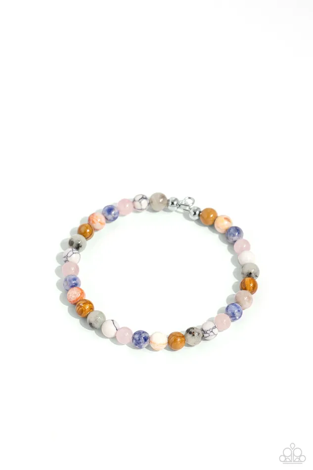Paparazzi Accessories Bracelets Sinuous Stones Multi Color Smooth Stone Coil Bracelet Paparazzi