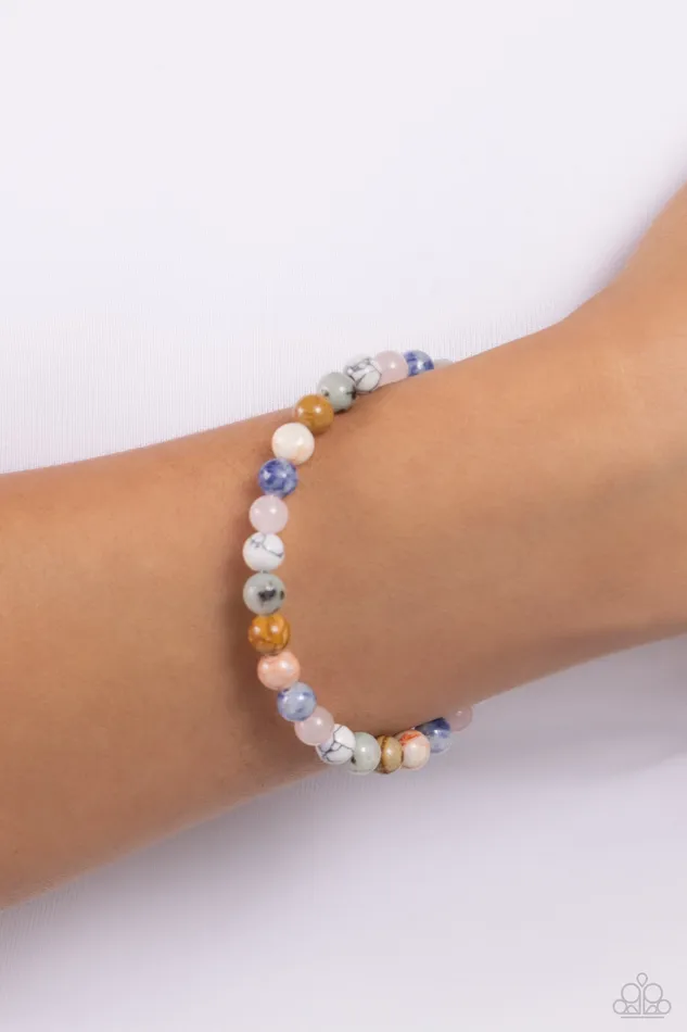 Paparazzi Accessories Bracelets Sinuous Stones Multi Color Smooth Stone Coil Bracelet Paparazzi
