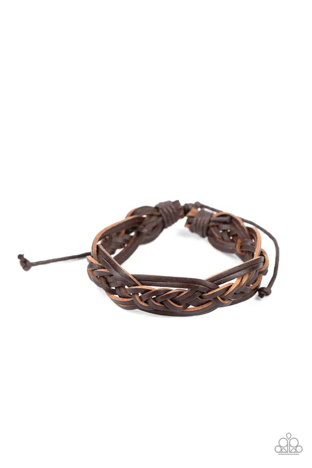 Paparazzi Accessories Bracelets Too Close To HOMESPUN Brown Leather Urban Slide Bracelet Paparazzi Paparazzi Accessories Bracelets Too Close To HOMESPUN Brown Leather Urban Slide Bracelet Paparazzi