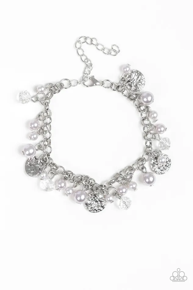 Paparazzi Accessories Bracelets West Coast Wanderer Silver Pearl Smoky Rhinestone Bracelet Paparazzi Paparazzi Accessories Bracelets West Coast Wanderer Silver Pearl Smoky Rhinestone Bracelet Paparazzi