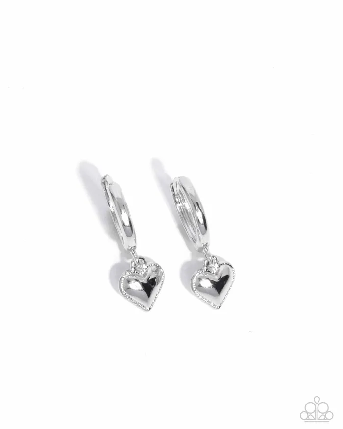 Paparazzi Accessories Earrings Emotive Elegance Silver Heart Hinge Hoop Earrings Paparazzi Paparazzi Accessories Earrings Emotive Elegance Silver Heart Hinge Hoop Earrings Paparazzi