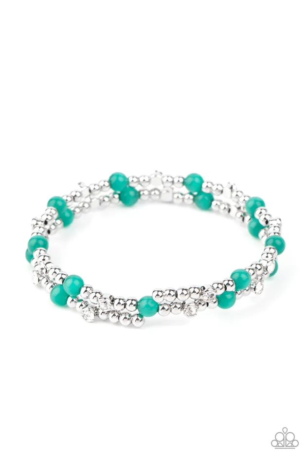 Paparazzi Accessories Ethereally Entangled Green Cats Eye Stone White Rhinestone Silver Coil Infinity Bracelet Paparazzi Bracelets Paparazzi Accessories Ethereally Entangled Green Cats Eye Stone White Rhinestone Silver Coil Infinity Bracelet Paparazzi Bracelets
