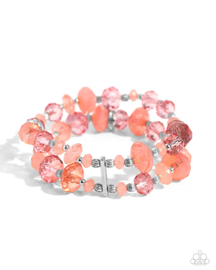 Paparazzi Accessories Faceted Fairy Tale Orange and Silver Bead Stretchy Bracelet Paparazzi Bracelets Paparazzi Accessories Faceted Fairy Tale Orange and Silver Bead Stretchy Bracelet Paparazzi Bracelets