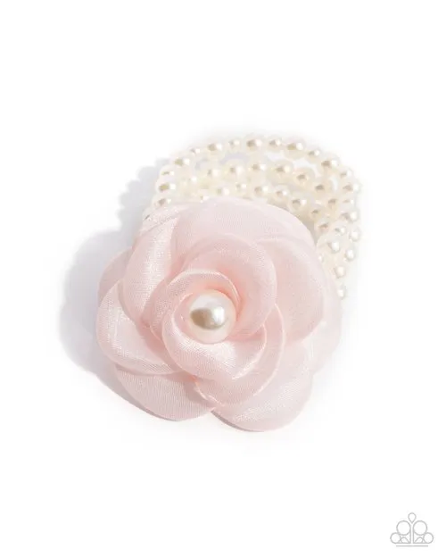 Paparazzi Accessories Feminine Mystique Pink Fabric Flower White Pearl Stretchy Bracelet Paparazzi Bracelets Paparazzi Accessories Feminine Mystique Pink Fabric Flower White Pearl Stretchy Bracelet Paparazzi Bracelets