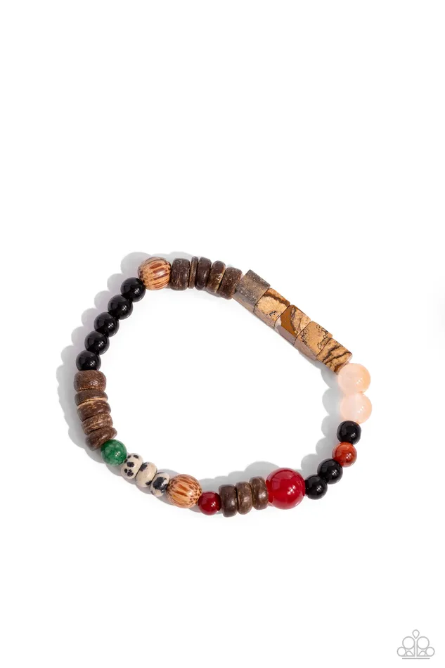 Paparazzi Accessories I WOOD Be So Lucky Orange and Black Stone Acrylic and Wood Urban Stretchy Bracelet 2023 Convention Exclusive Paparazzi Bracelets Paparazzi Accessories I WOOD Be So Lucky Orange and Black Stone Acrylic and Wood Urban Stretchy Bracelet 2023 Convention Exclusive Paparazzi Bracelets