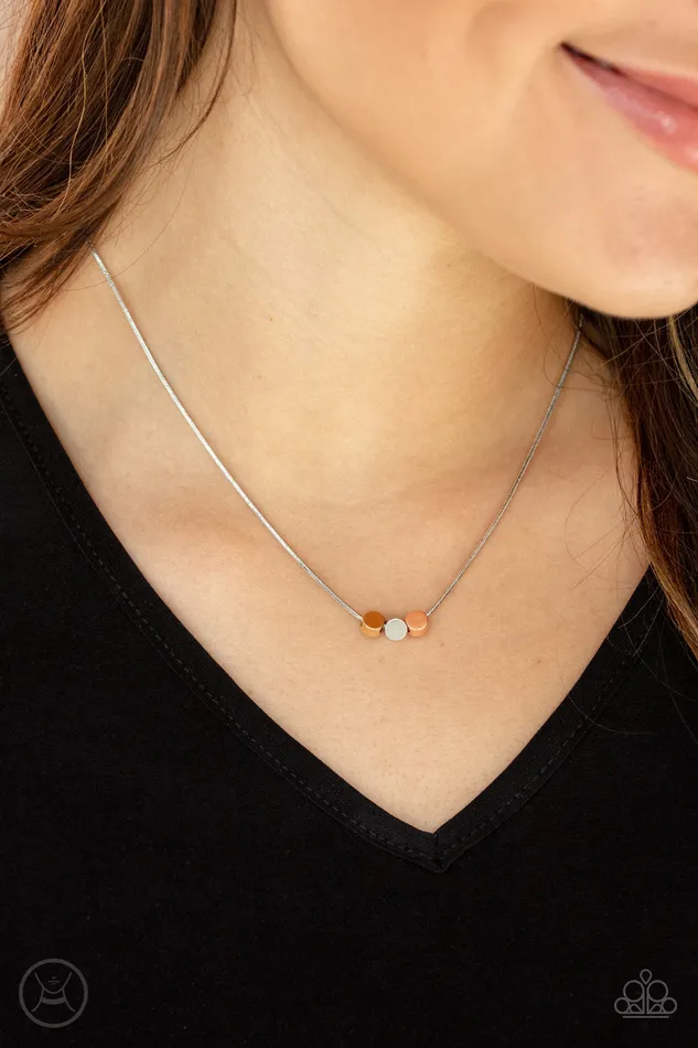 Paparazzi Accessories Necklaces Dynamically Dainty Multi Copper Silver Gold Bead Choker Necklace Paparazzi
