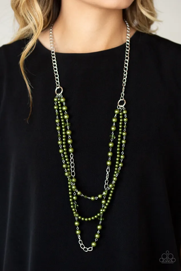 Paparazzi Accessories Necklaces New York City Chic Paparazzi Green Pearly Bead Crystallike Accent Silver Necklace Paparazzi Accessories Necklaces New York City Chic Paparazzi Green Pearly Bead Crystallike Accent Silver Necklace