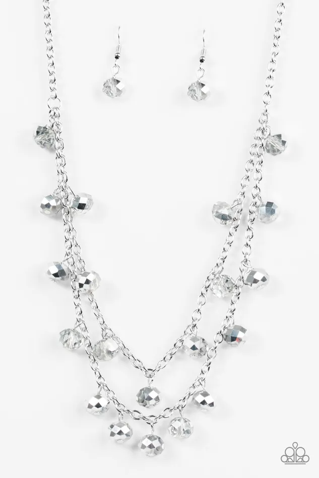 Paparazzi Accessories Necklaces Paparazzi Super Supernova Silver Disco Ball Layered Necklace Paparazzi Accessories Necklaces Paparazzi Super Supernova Silver Disco Ball Layered Necklace