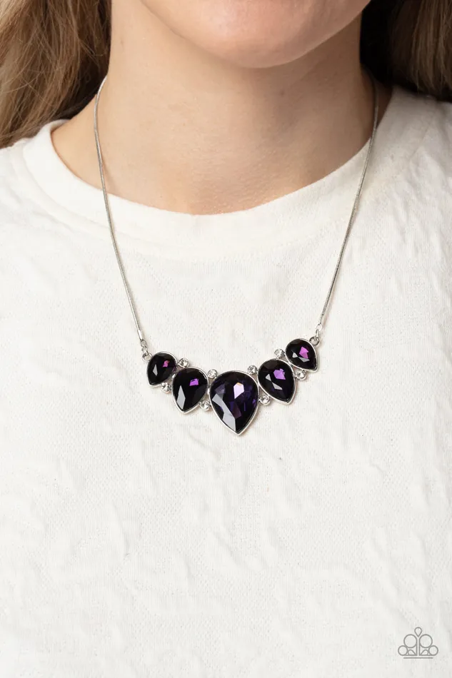 Paparazzi Accessories Regally Refined Purple Gem Silver Necklace Paparazzi Necklaces