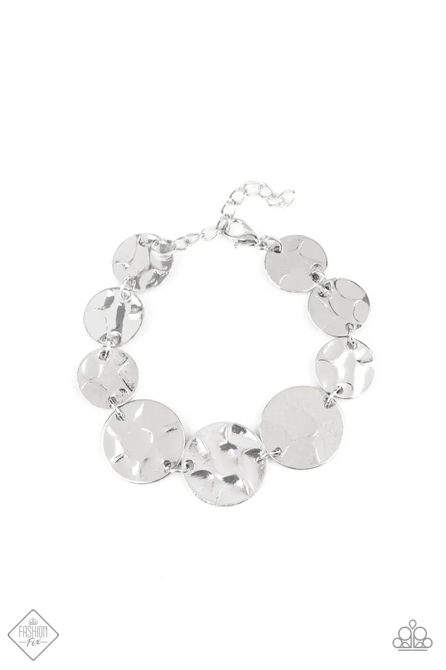 Paparazzi Accessories Rustic Reflections Paparazzi Silver Hammered Disc Bracelet Fashion Fix Exclusive January 2019 Bracelets Paparazzi Accessories Rustic Reflections Paparazzi Silver Hammered Disc Bracelet Fashion Fix Exclusive January 2019 Bracelets