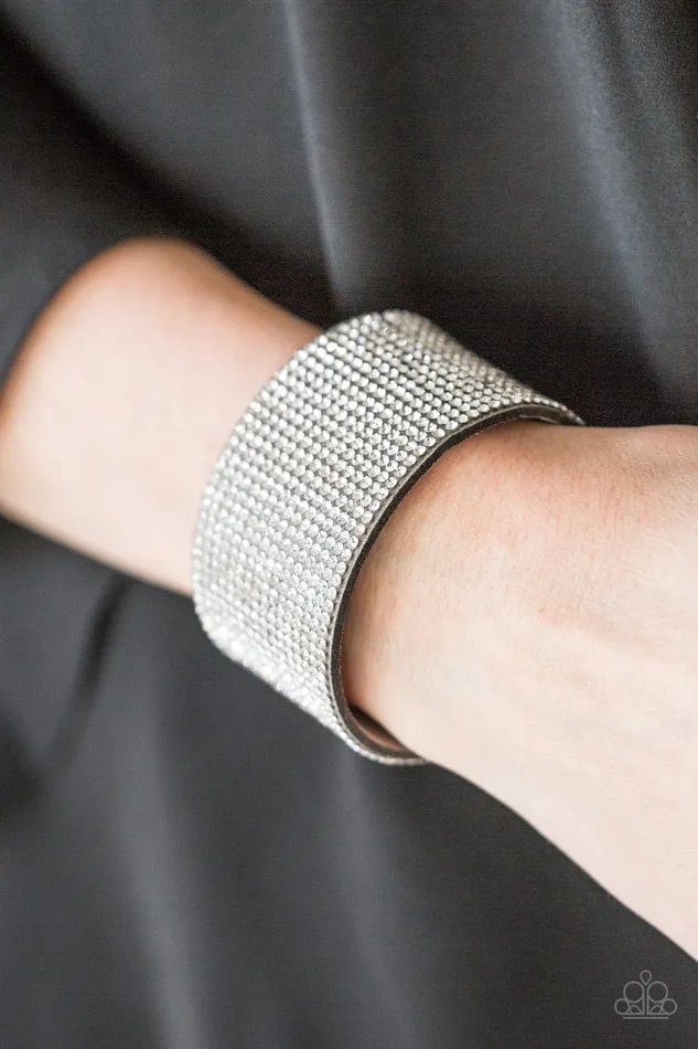 Paparazzi Roll with the Punches Silver Rhinestone Gray Wrap Bracelet Paparazzi Accessories Bracelets Paparazzi Roll with the Punches Silver Rhinestone Gray Wrap Bracelet Paparazzi Accessories Bracelets