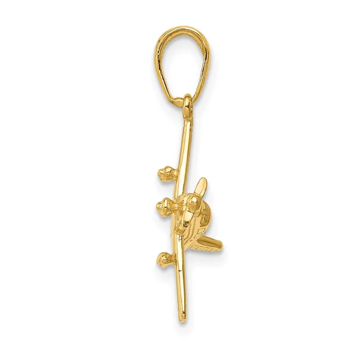 Qgold 10k Yellow Gold 19 mm 3D LowWing Airplane Pendant 179 grams PreStyled Sets Qgold 10k Yellow Gold 19 mm 3D LowWing Airplane Pendant 179 grams PreStyled Sets