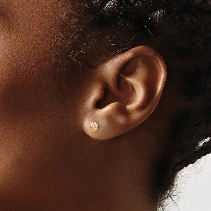 Qgold 14k Rose Gold 5 mm Puff Circle Stud Earrings 055 grams Earrings