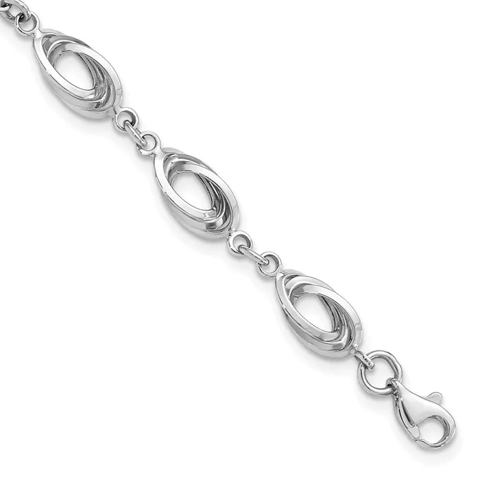 Qgold 14k White Gold 8 mm Fancy Link Bracelet 414 grams Bracelets