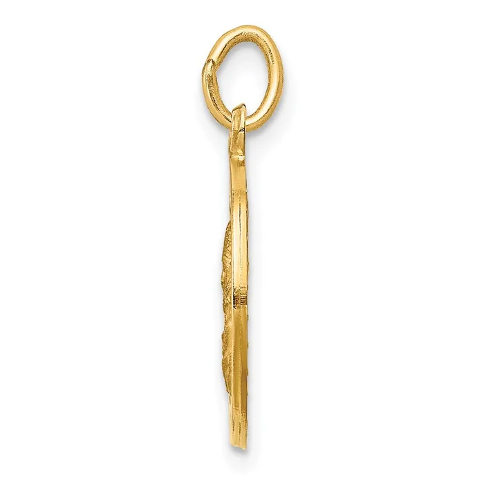 Qgold 14k Yellow Gold 15 mm Matka Boska Medal Charm 15 grams Charm Necklaces