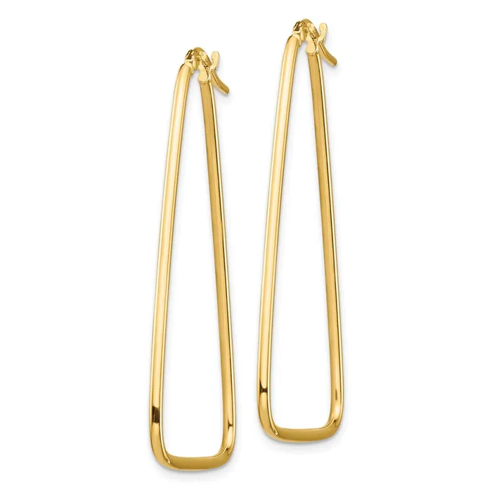 Qgold 14k Yellow Gold 29 mm Polished Large Triangle Dangle Hoop Earrings 175 grams Earrings Qgold 14k Yellow Gold 29 mm Polished Large Triangle Dangle Hoop Earrings 175 grams Earrings