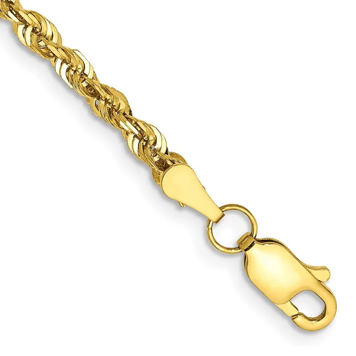 Qgold Bracelets 10k Yellow Gold 275 mm ExtraLight DC Rope Bracelet 353 grams Qgold Bracelets 10k Yellow Gold 275 mm ExtraLight DC Rope Bracelet 353 grams
