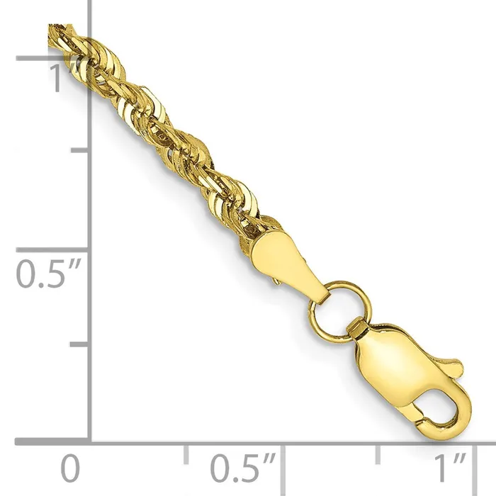 Qgold Bracelets 10k Yellow Gold 275 mm ExtraLight DC Rope Bracelet 353 grams Qgold Bracelets 10k Yellow Gold 275 mm ExtraLight DC Rope Bracelet 353 grams