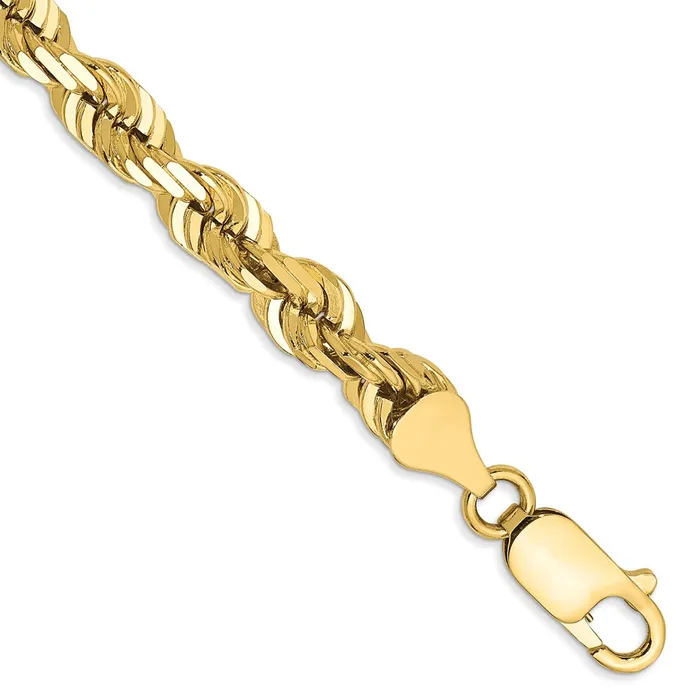 Qgold Bracelets 10k Yellow Gold 55 mm Diamondcut Rope Bracelet 1546 grams Qgold Bracelets 10k Yellow Gold 55 mm Diamondcut Rope Bracelet 1546 grams