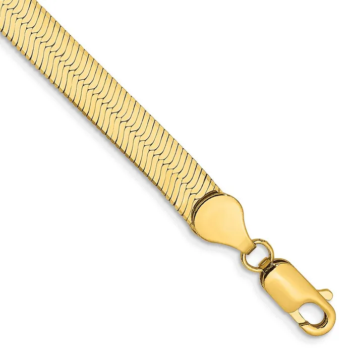 Qgold Bracelets 14k 55mm Silky Herringbone Chain Bracelet 572 grams