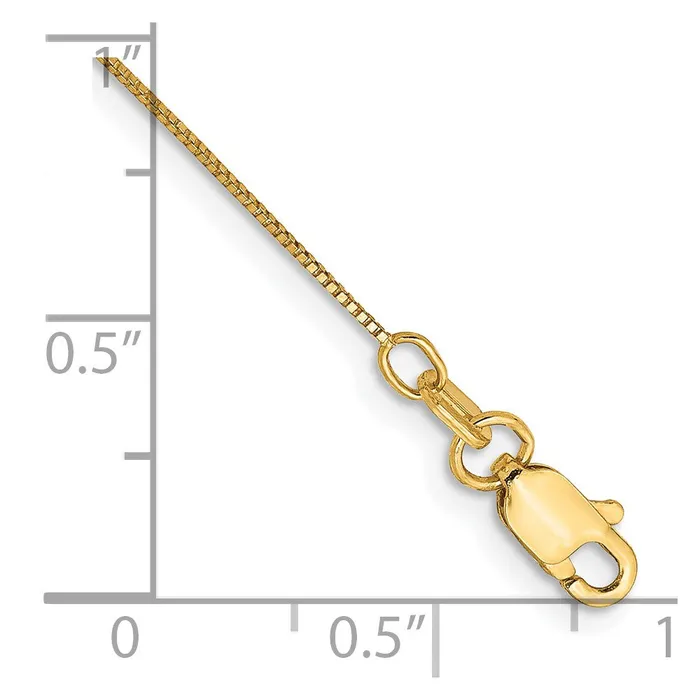 Qgold Bracelets 14k 5mm Box with Lobster Clasp Chain Bracelet 088 grams Qgold Bracelets 14k 5mm Box with Lobster Clasp Chain Bracelet 088 grams