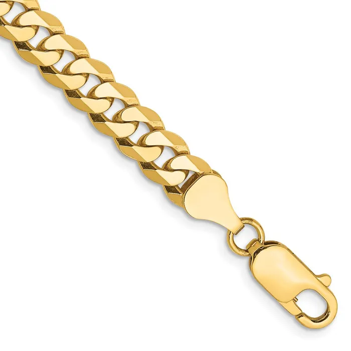 Qgold Bracelets 14k 625mm Flat Beveled Curb Chain Bracelet 1065 grams Qgold Bracelets 14k 625mm Flat Beveled Curb Chain Bracelet 1065 grams